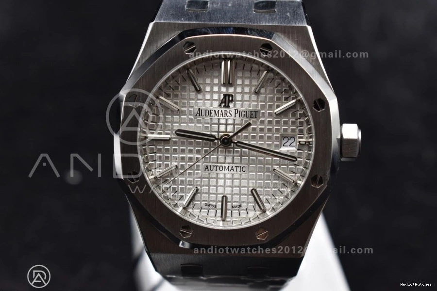 37mm 1:1 SS Bracelet Super Best SS Textured SA3120 Royal Dial Edition ZF White 1035 Clone 15450 on Oak Stretchable 0911